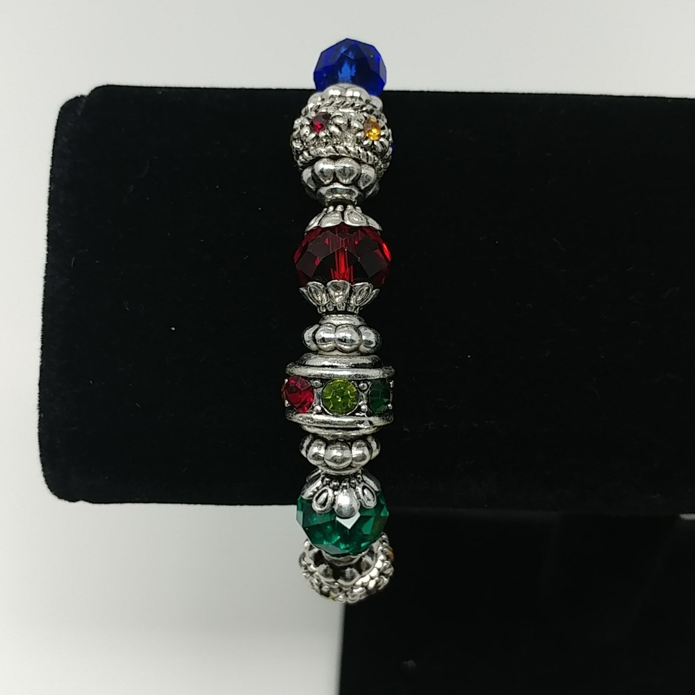 Multi Color Bead Stretch Bracelet